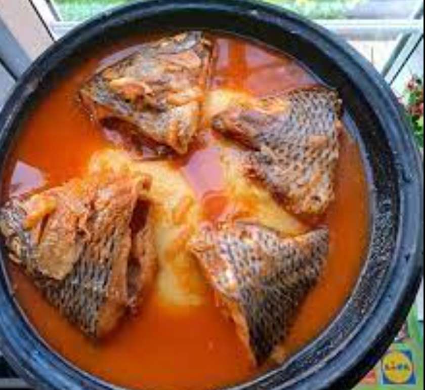Fufu with Full Tilapia
