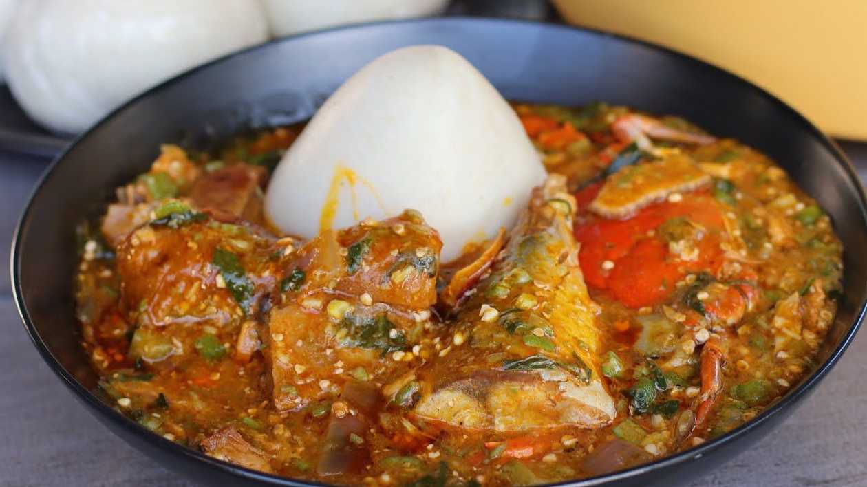 Banku with Okro Crab and Salmon