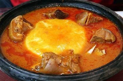 Fufu with Palm Nut Soup Dry Fish